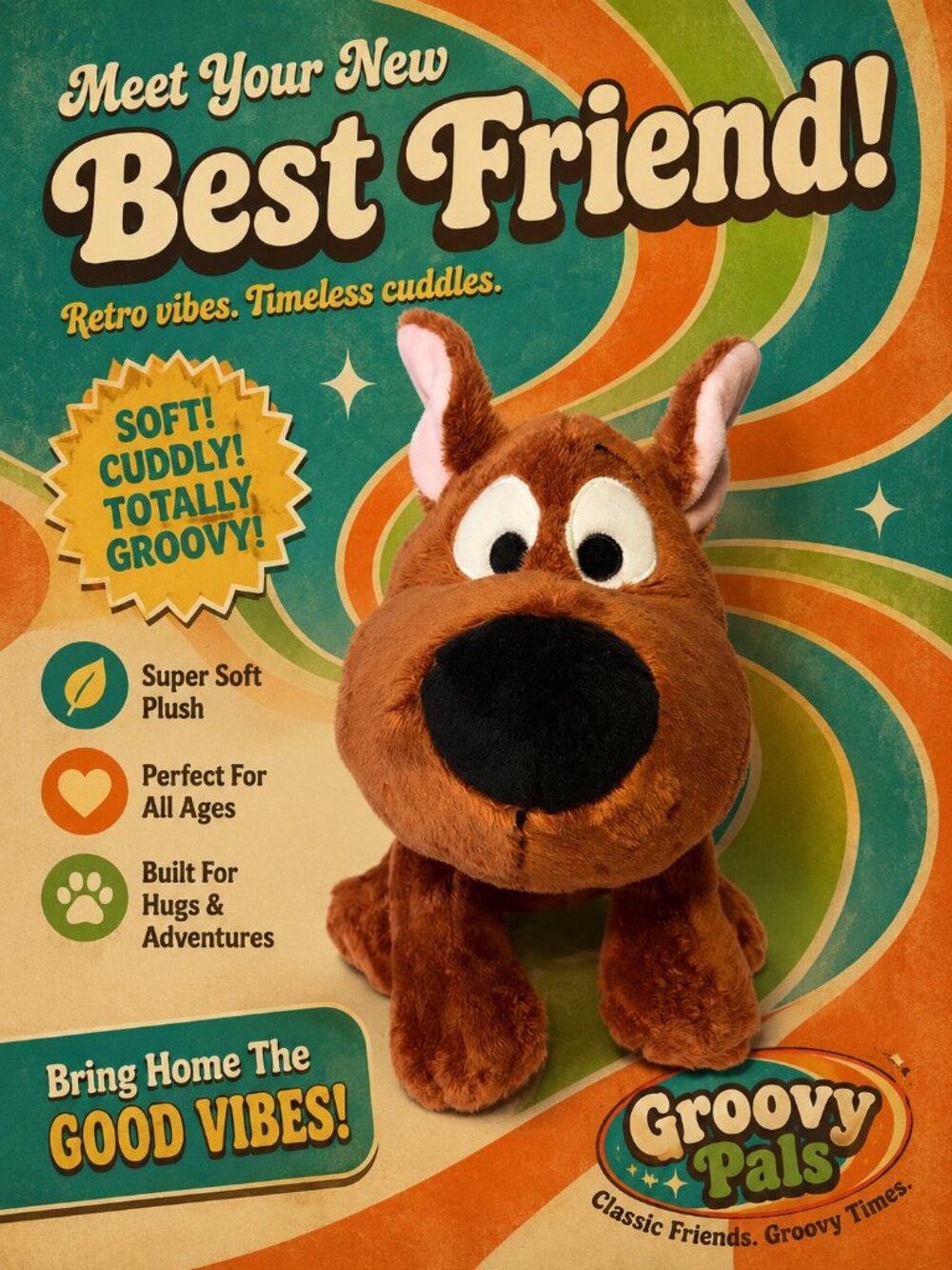 Scooby-Doo Plush Stuffed Animal 12" Hanna-Barbera Cartoon Dog Toy SD Collar Tag